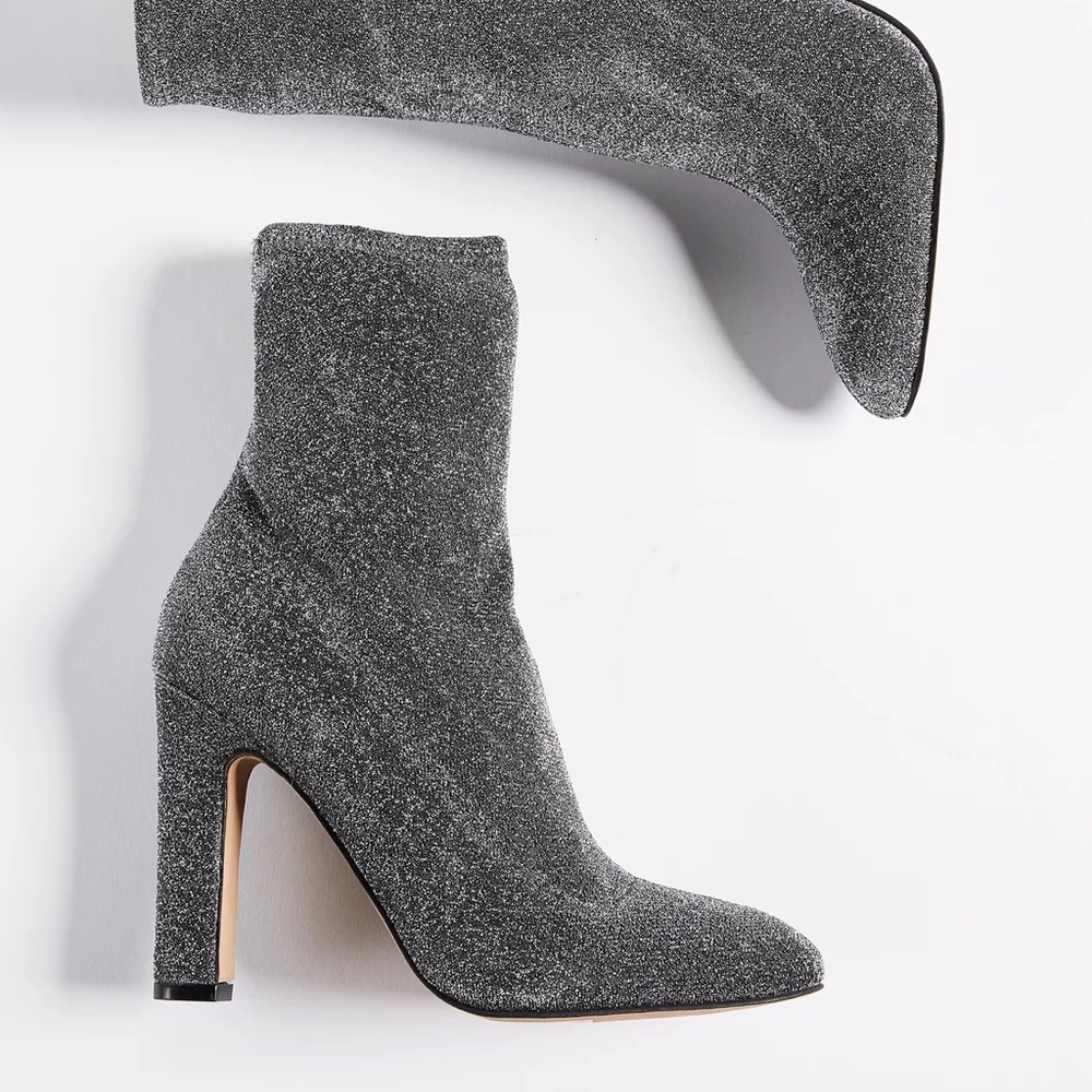 The Fix Keyla Sparkle Sock Heel Bootie